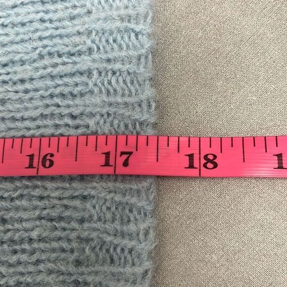 Tibi Blue Cropped Crewneck Sweater Alpaca Wool Blend Long Sleeve Soft XS Preppy - Picture 8 of 8